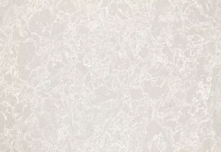 Light beige quartz countertop with white veining.