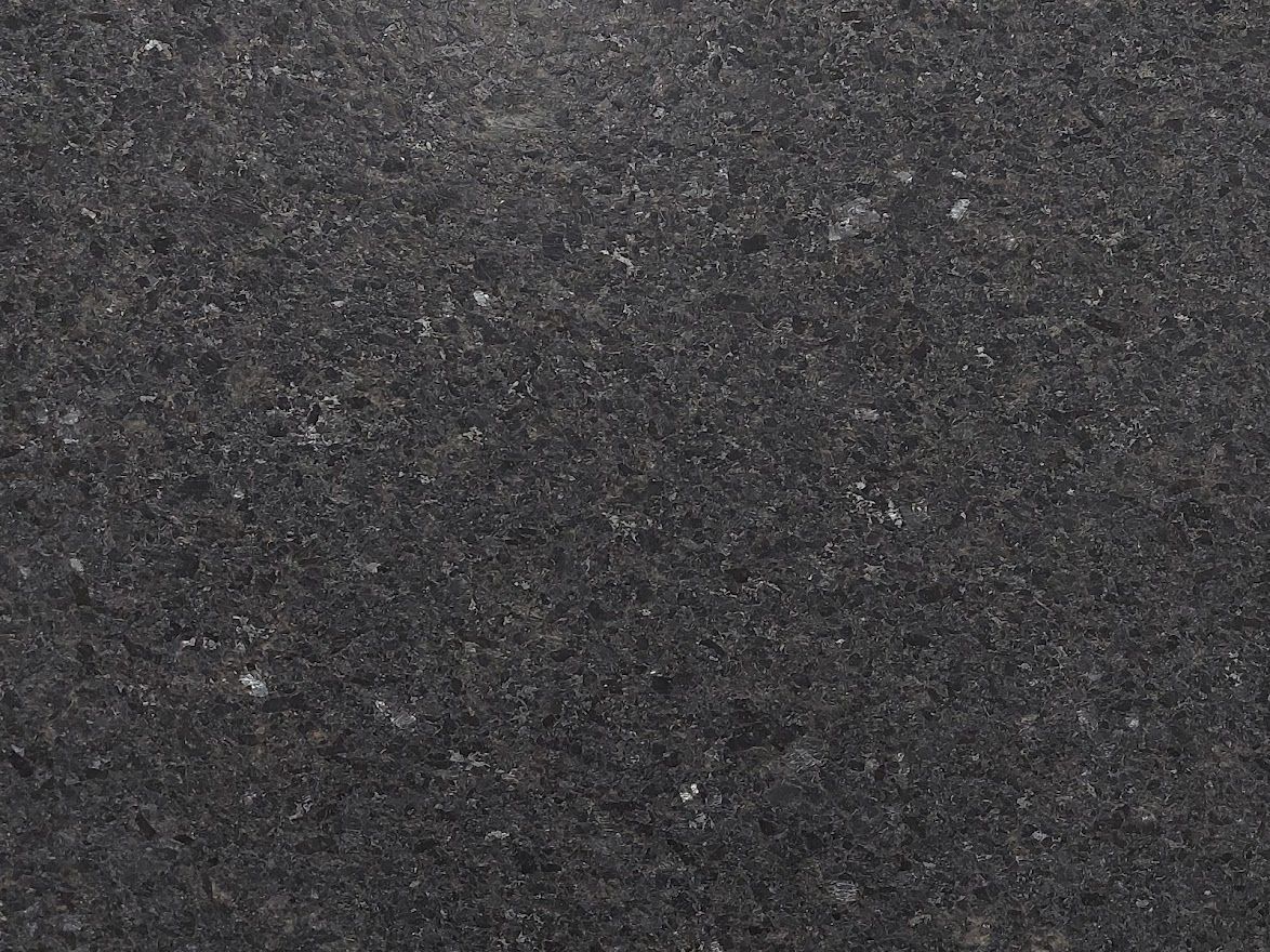 Dark gray granite countertop.