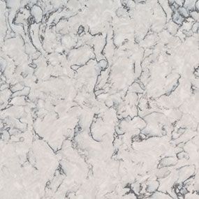 White quartz countertop with gray veining.
