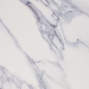 White marble surface with gray veining.