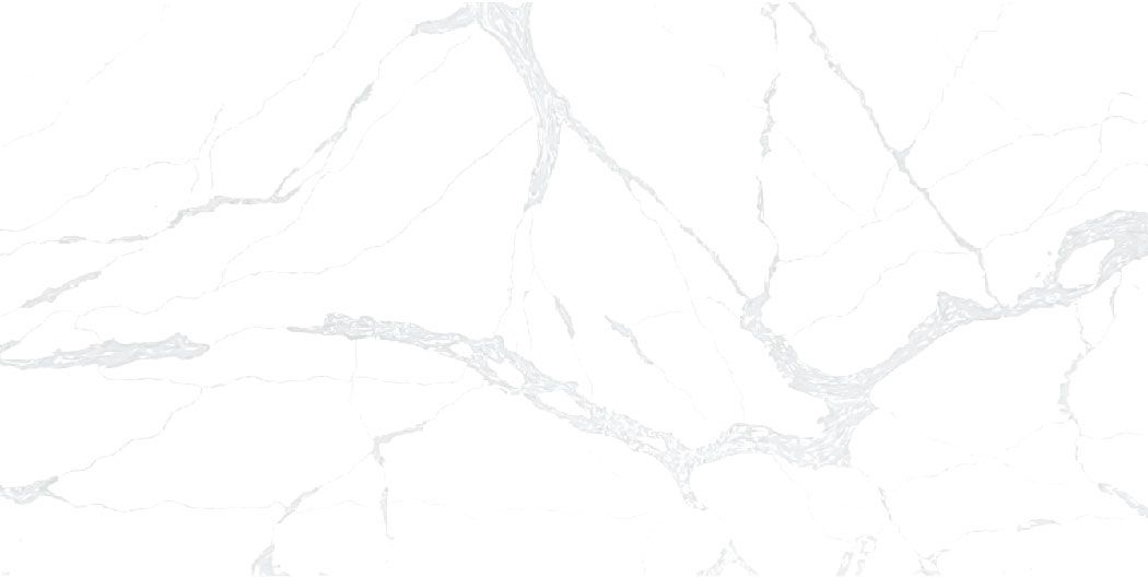 White marble surface with gray veining.