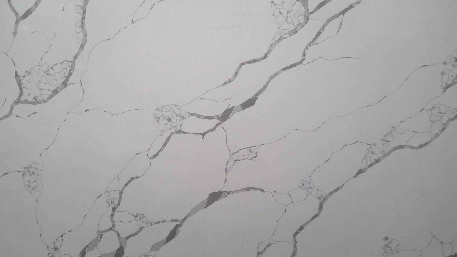 White marble slab with gray veining.