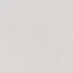 White quartz countertop with subtle veining.