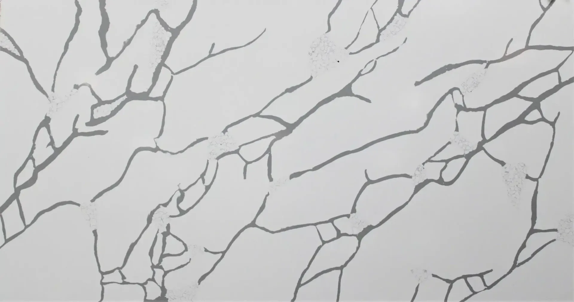 White countertop with gray veining.