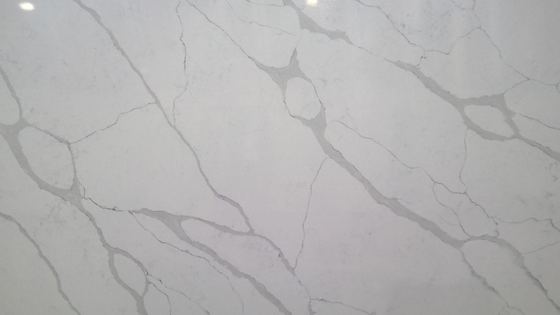 White marble slab with grey veining.