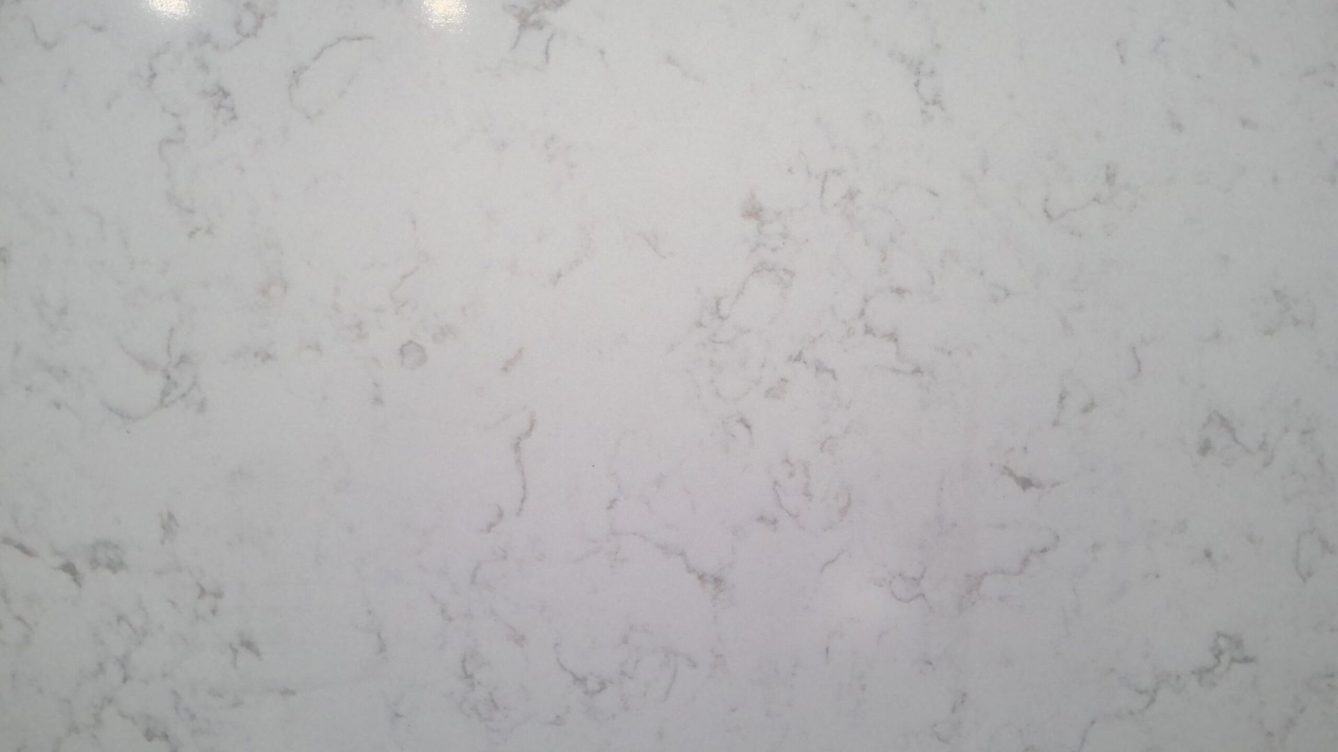 White quartz countertop with gray veining.