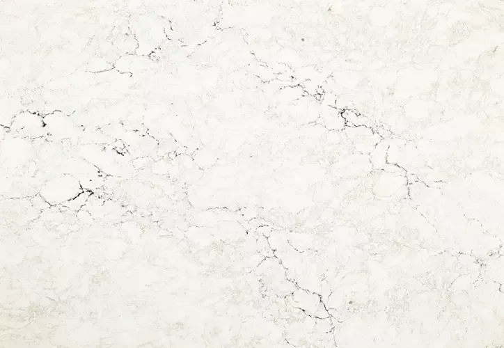 White marble with grey veining.