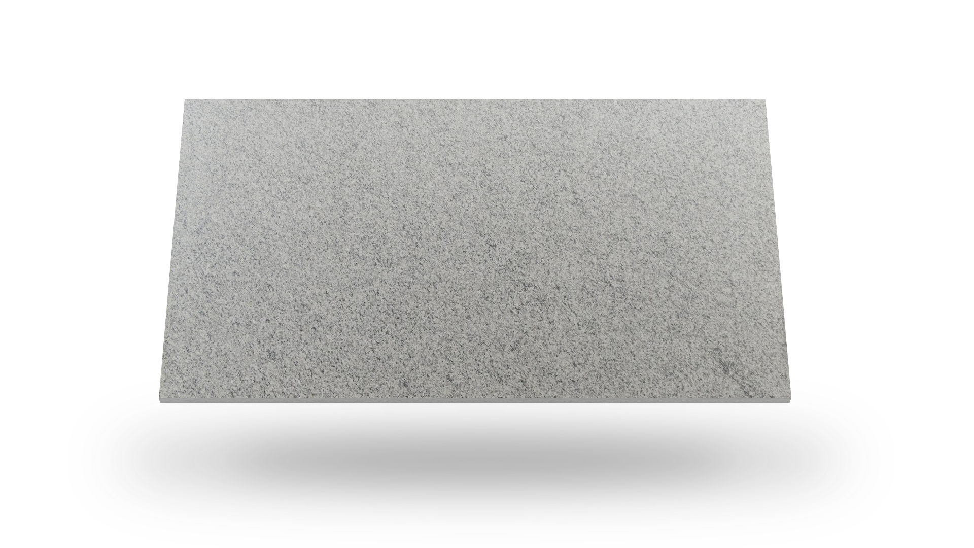 Gray rectangular concrete block floating in the air.