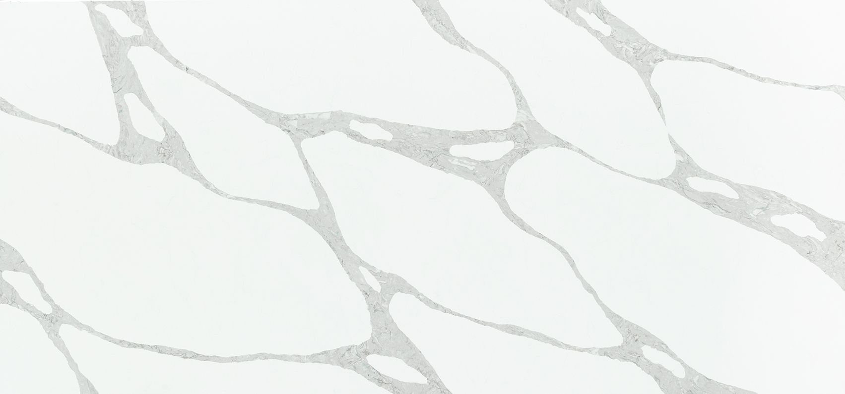 White background with flowing gray veining pattern.