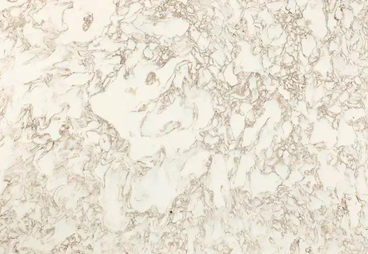 Cream-colored marble countertop with tan veining.