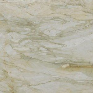 Cream and light green marble surface with swirling patterns and subtle veining.