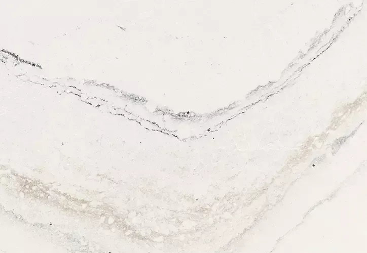 White marble with gray and beige veining.