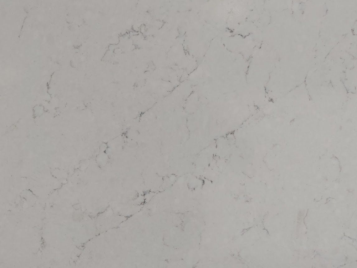 Light gray countertop with darker veining.