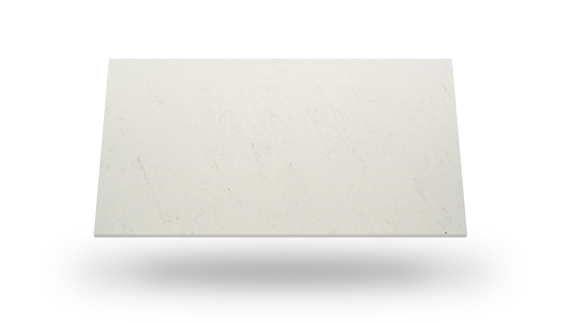 Cream-colored rectangular stone slab, possibly for a countertop, against a white background.