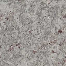 Granite surface with gray, white, and maroon speckled pattern.