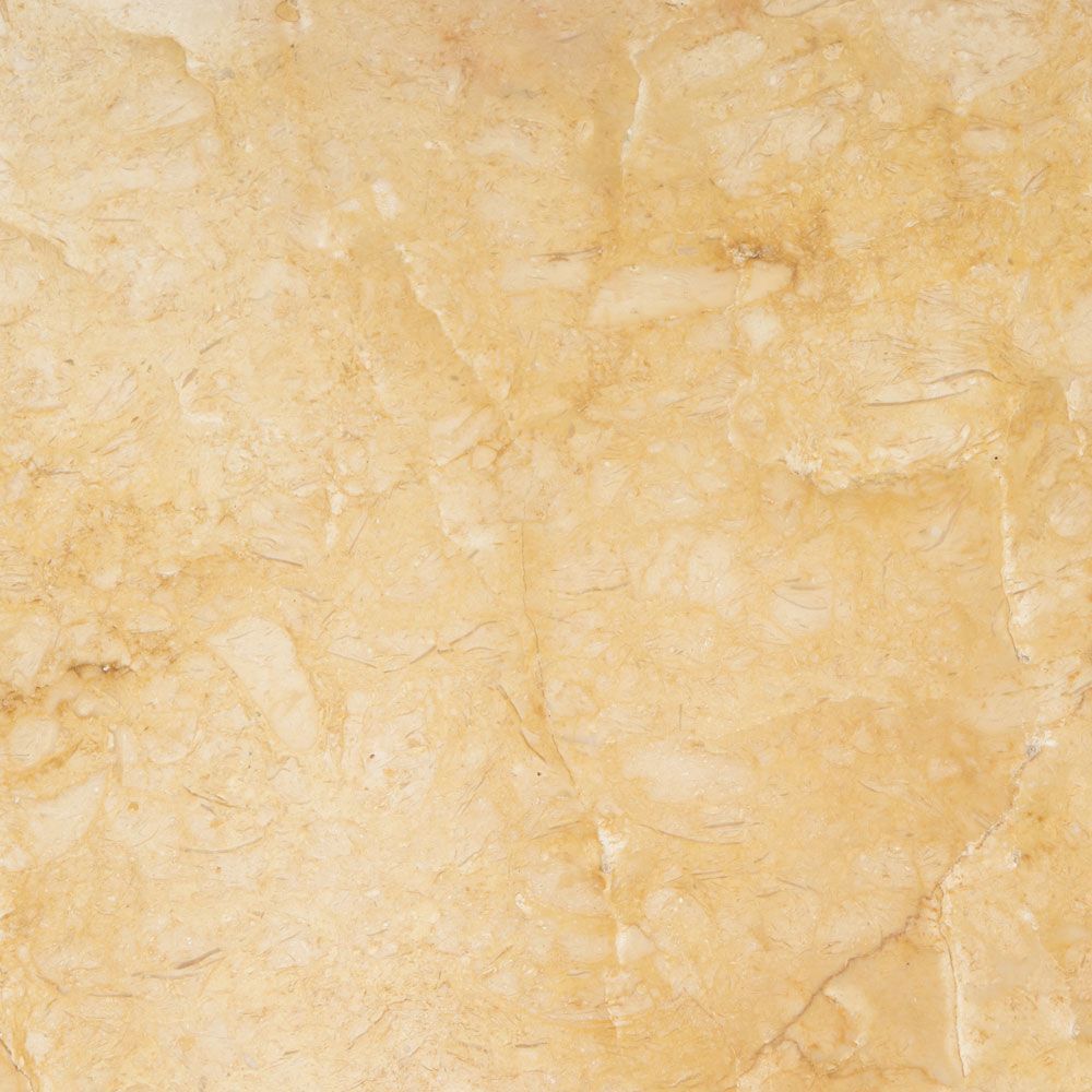 Beige and tan marble tile with veining and variations in tone.