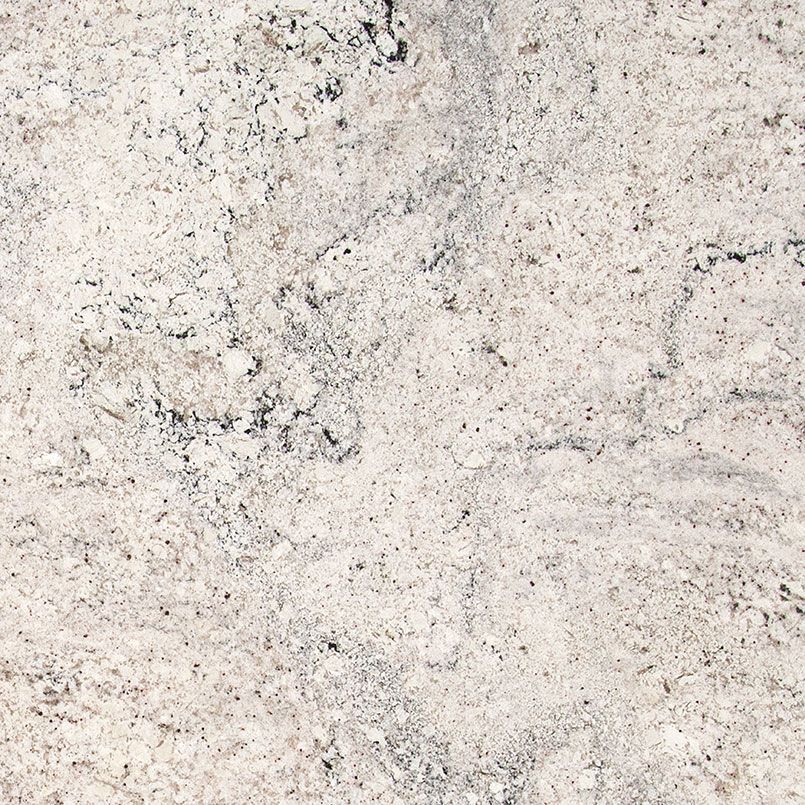 White granite countertop with black and gray flecks.