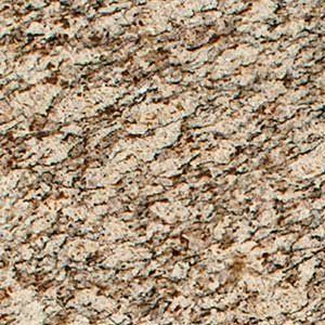 Close-up of a granite surface with tan, brown, and black flecks.