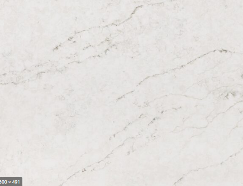 White marble slab with gray veining.