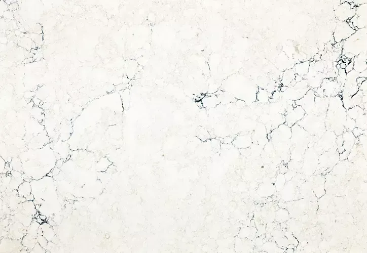 White marble surface with gray veining.