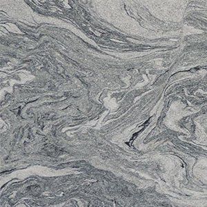 Gray and white granite with swirled patterns.