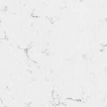 White quartz countertop with subtle gray veining.