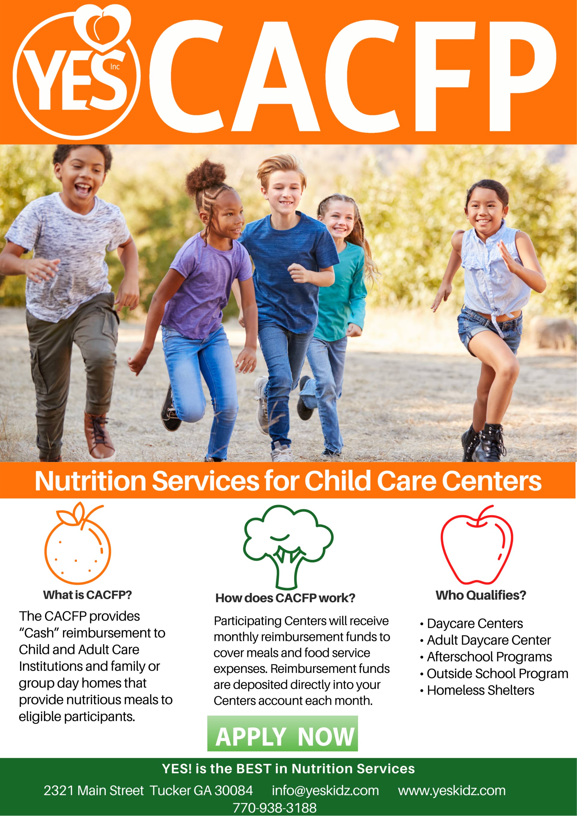 CACFP info — Tucker, GA — Youth Educational Services Inc.