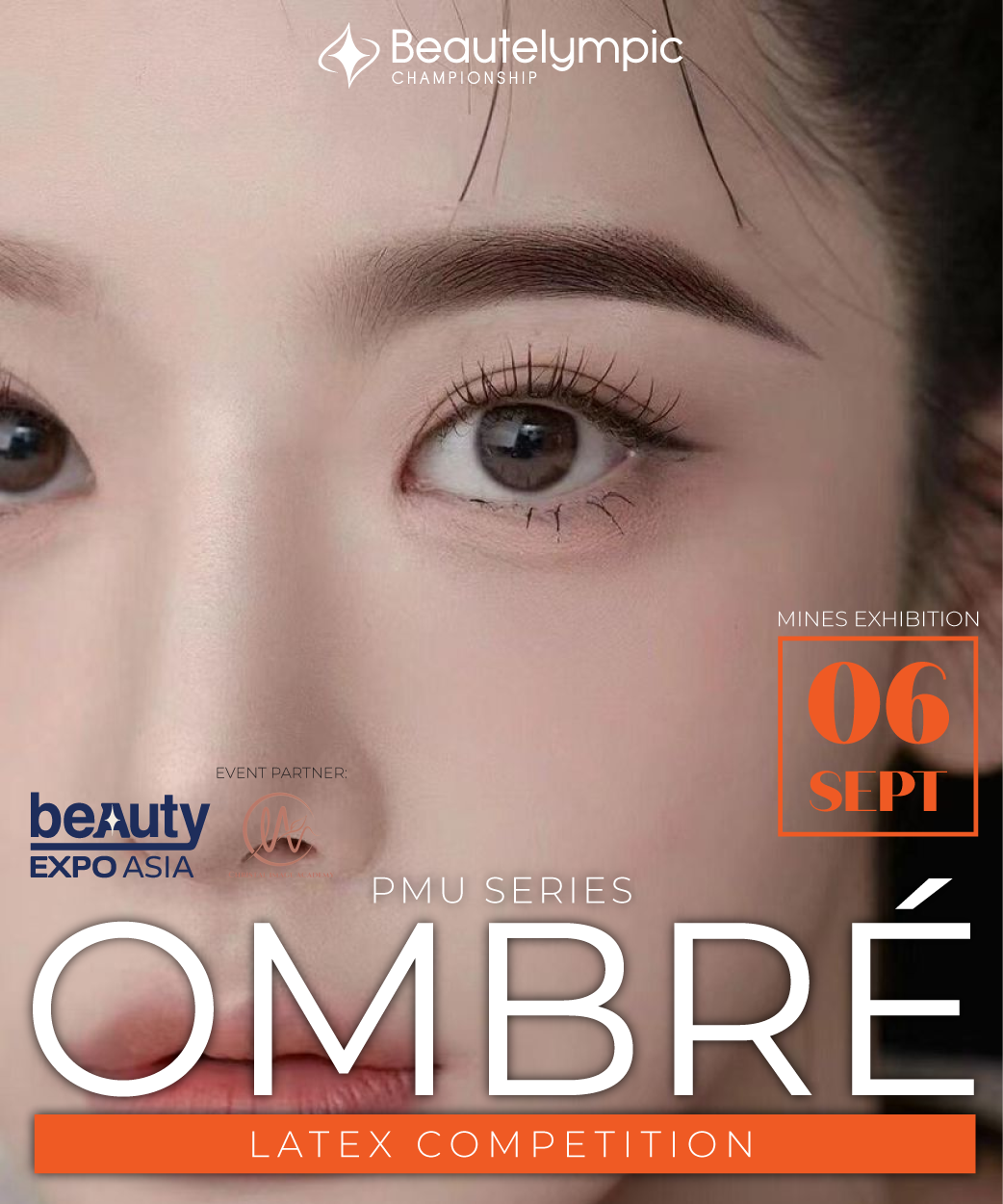 A poster for the ombre latex competition shows a close up of a woman 's face