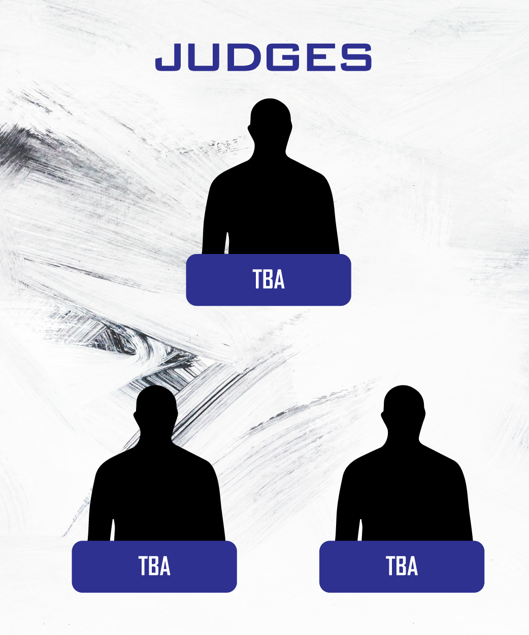 Three judges are silhouetted against a white background