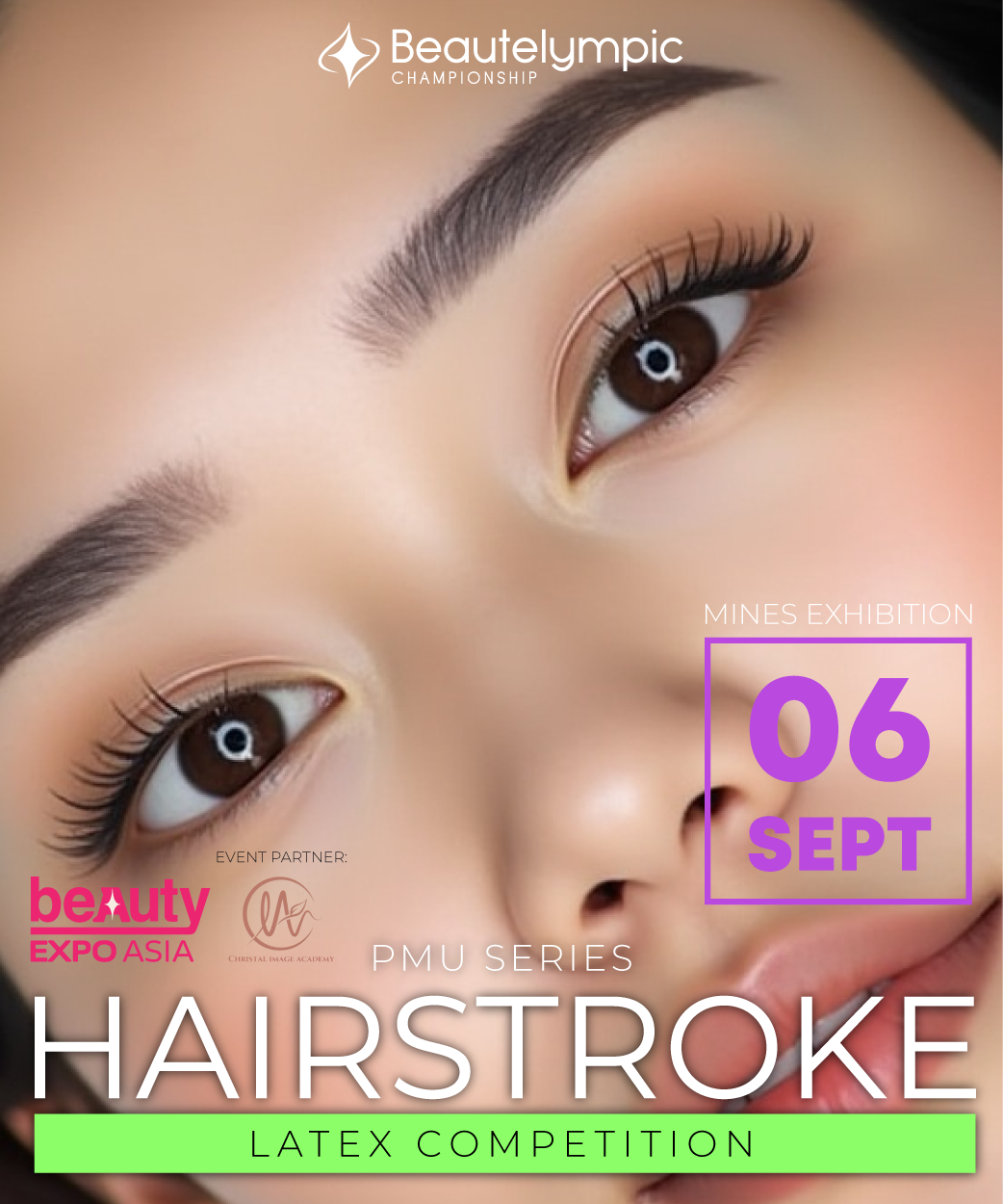 A poster for the beauty olympic hairstroke latex competition