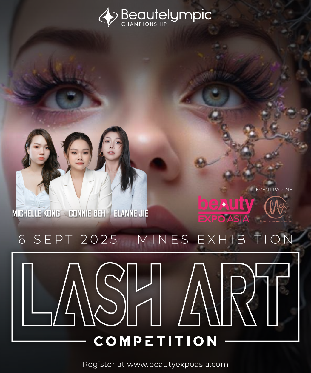 A poster for a beauty competition called lash art