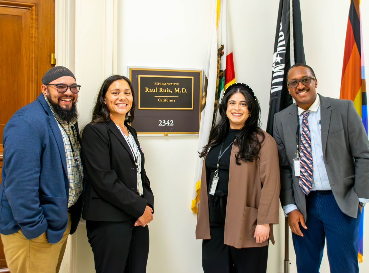 People in front of a Congressional office