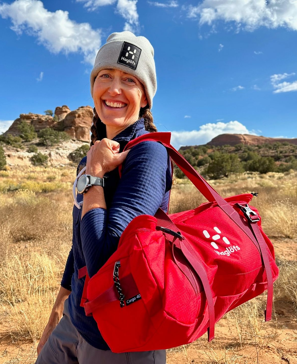 Person holding a Haglofs bag