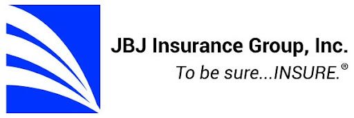 JBJ Insurance Group logo with blue abstract square and slogan “To be sure...INSURE.”