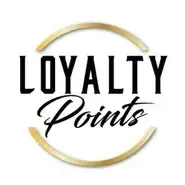 The logo for loyalty points is a gold circle with the words `` loyalty points '' written inside of it.