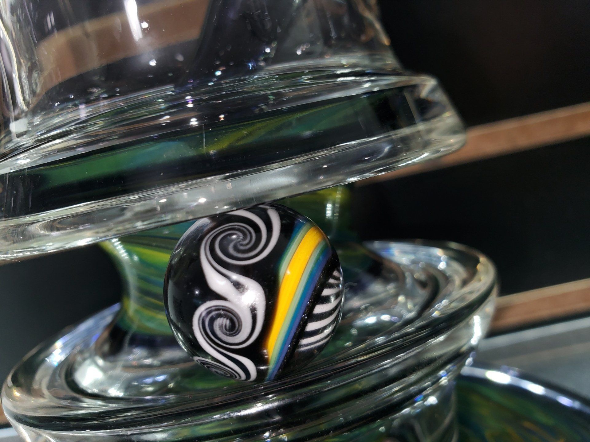 Phenomenon Glass Fully Worked Showerhead Spinning Marble Rig