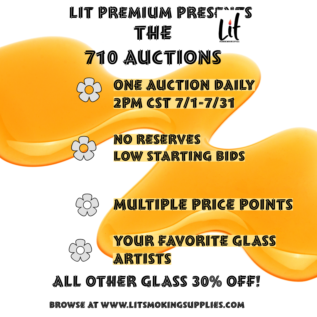 ad for auctions going on at LIT's Instagram page all of July