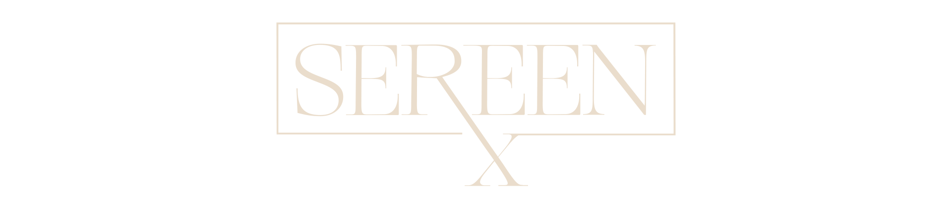 A logo for a company called screen x on a white background.