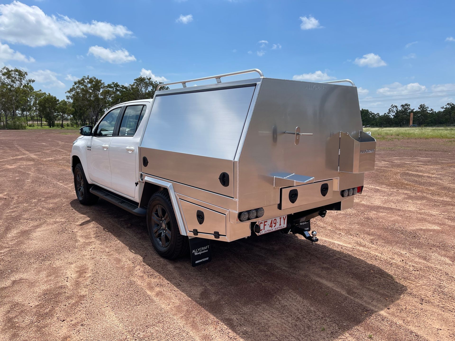 A White Truck with a Stainless-Steel Canopy— Allycraft Modifications in Berrimah, NT