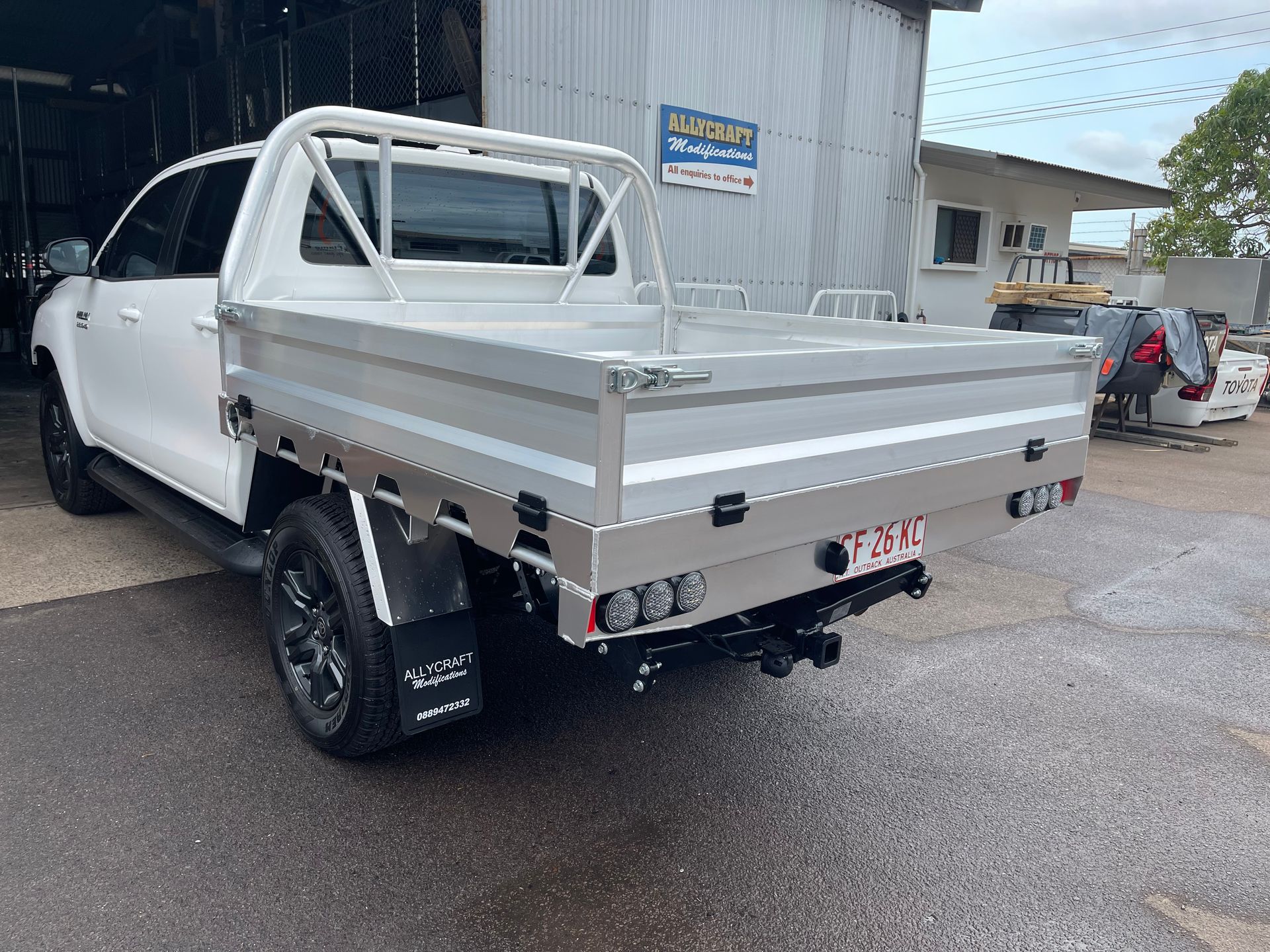 A white ute with a tray — Allycraft Modifications in Nightcliff, NT