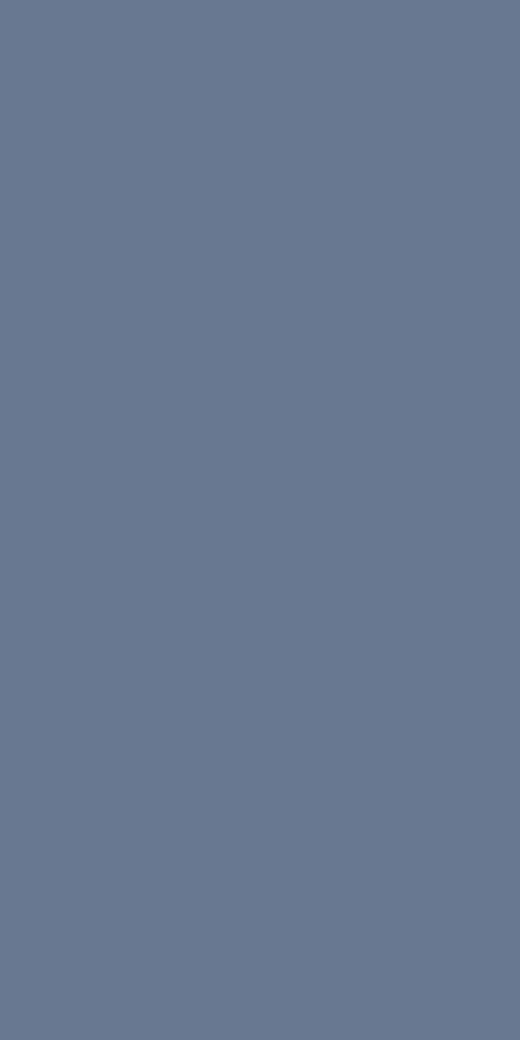 Solid muted blue background.