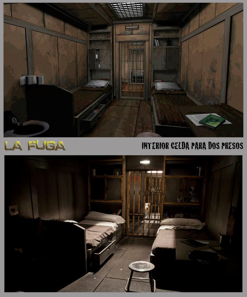 Una foto de una celda en una prisión llamada la fuga.