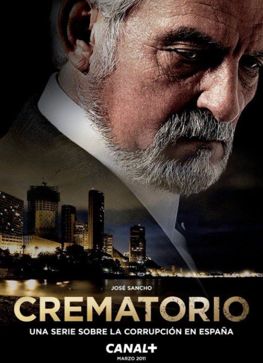 Un cartel de un crematorio muestra a un hombre con barba.