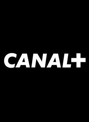 El logotipo de Canal+ es blanco sobre fondo negro.