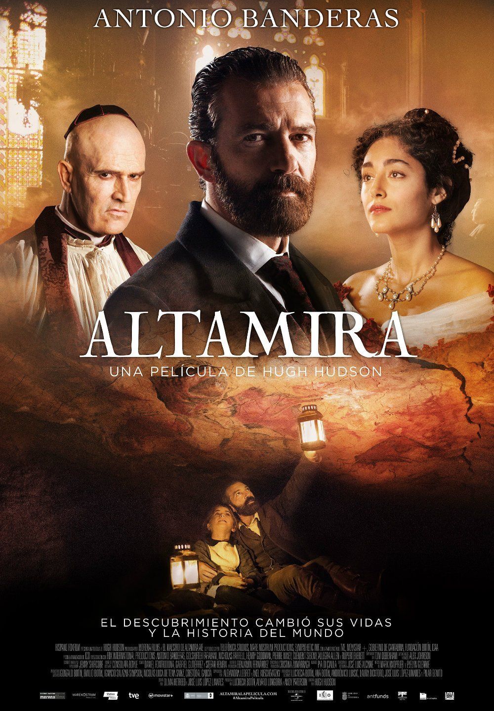 Un póster de la película Altamira protagonizada por Antonio Banderas.