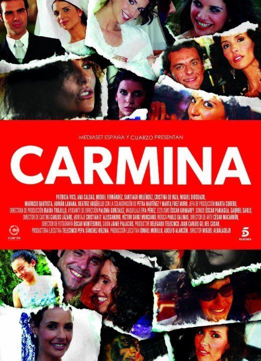 Un cartel de la película Carmina muestra un collage de personas.