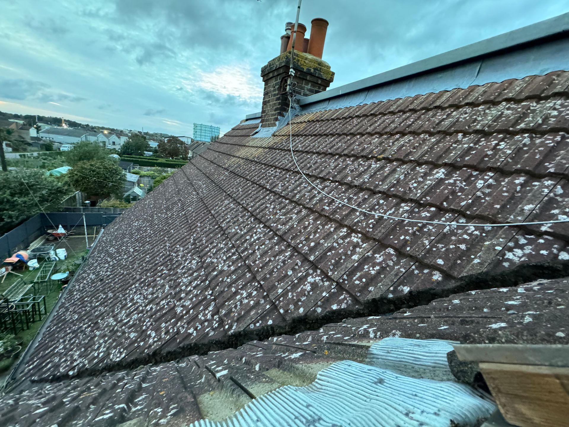 Rooftop and chimney of a residential property  