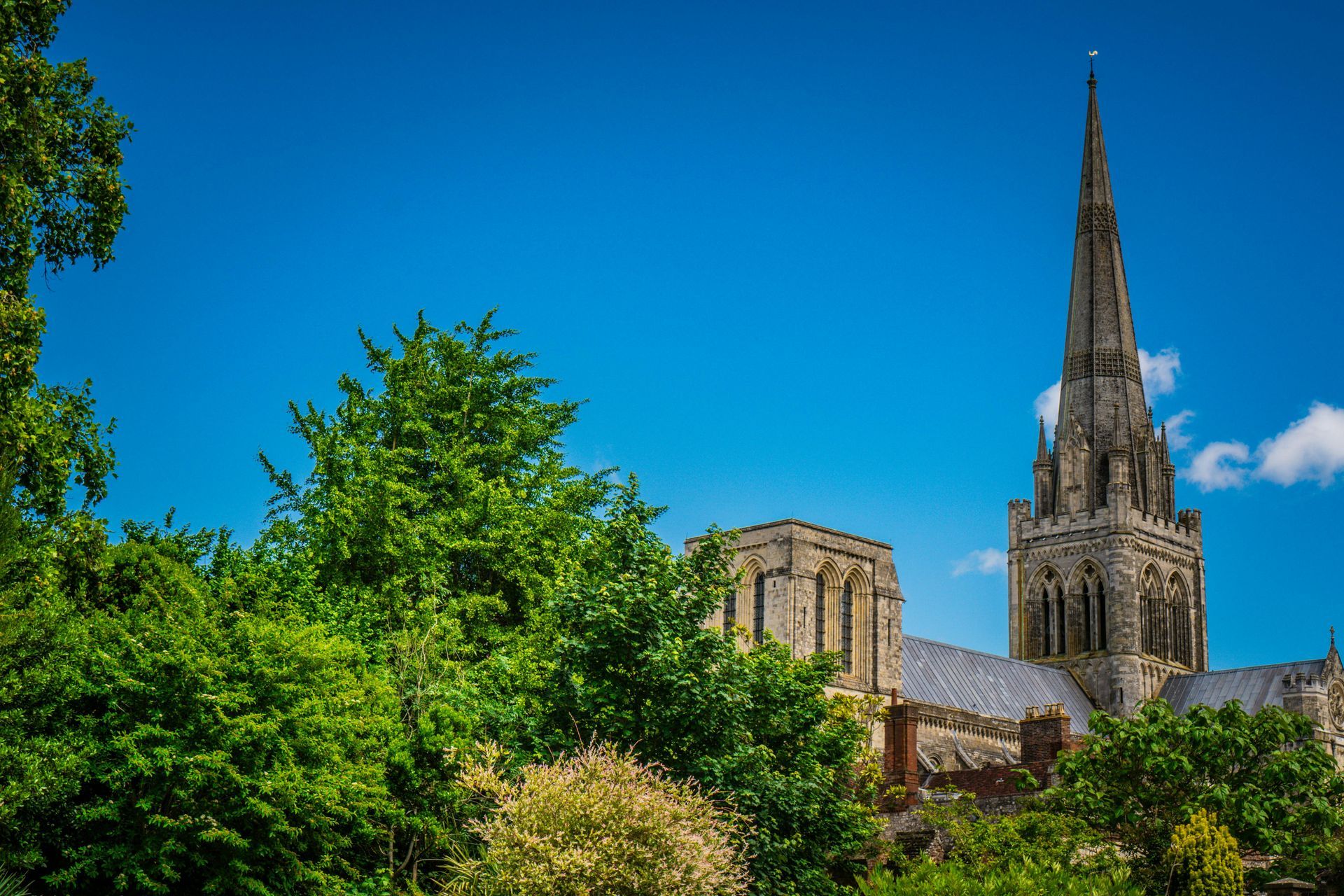 Chichester Cathedral on a sunny day