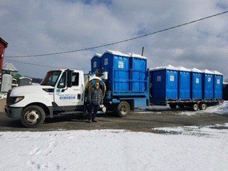 Loaded Blue Portable Restrooms — Woodstown, NJ — Central Septic Service LLC