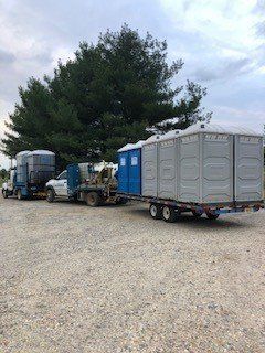 Loaded Gray Portable Restrooms — Woodstown, NJ — Central Septic Service LLC